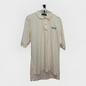 Outer Banks Avandia Embroidered Polo Shirt Cream Cotton Short Sleeve Men’s Large